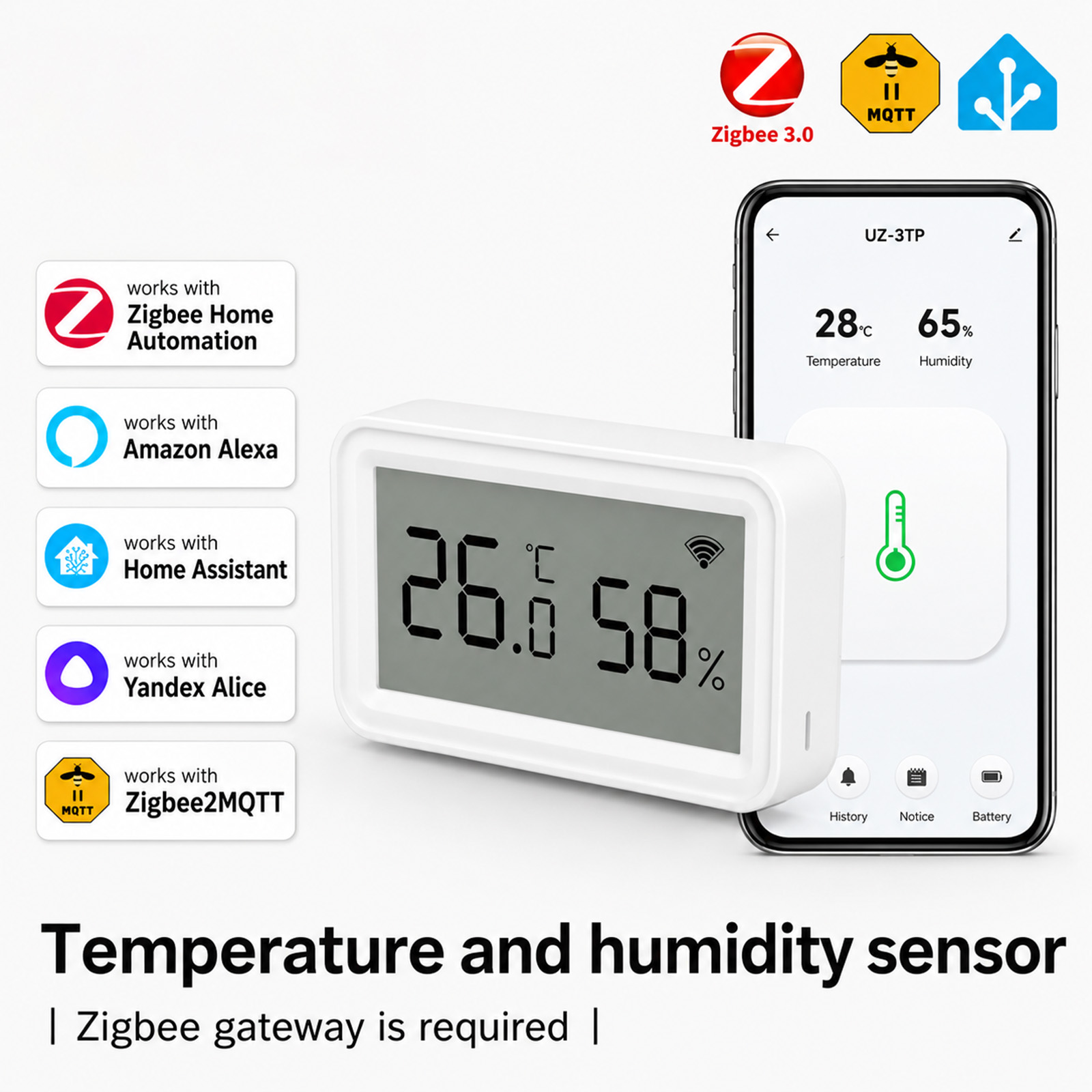 Digital Hygrometer Probe - Sensor de Temperatura e Umidade Zigbee
