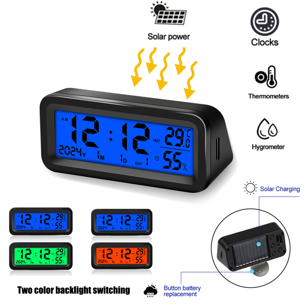 Digital Hygrometer Probe - Relógios eletrônicos do carro solar, Termômetro,